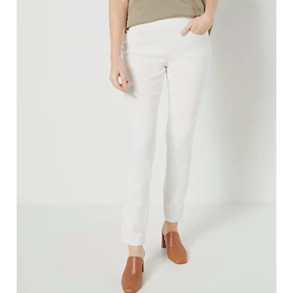 Belle By Kim Gravel Flexibelle Jeans w/ Seams Size 30WP Cream A468134